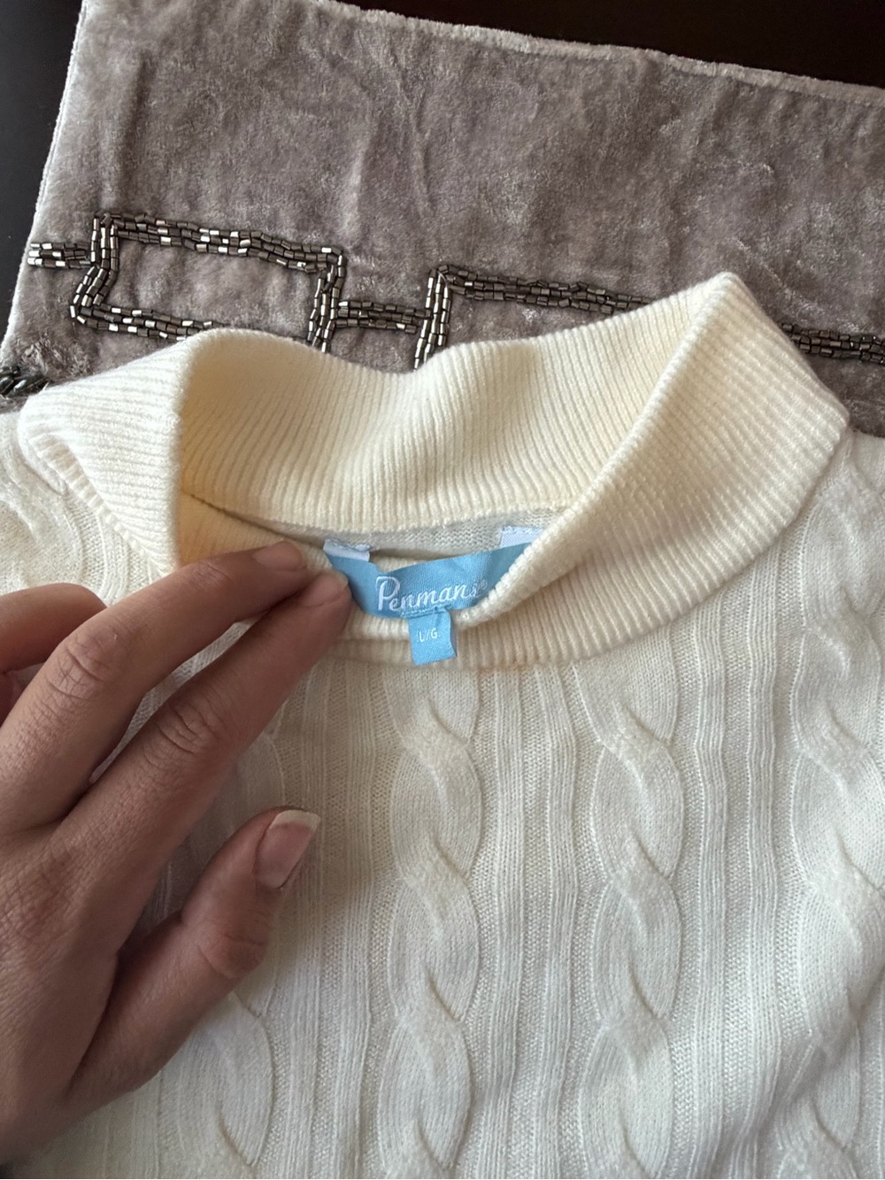 Cream Cable Turtleneck Sweater - Women